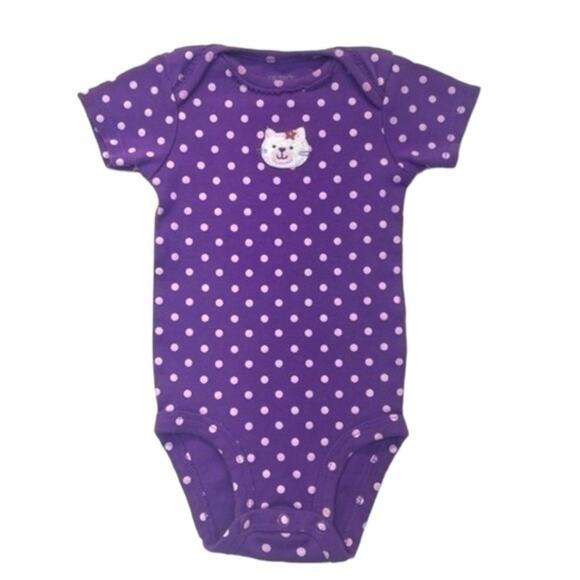 Carter's Other - Carter’s Polka Dot Onesie Size 3 Months Purple pink dots short sleeve bodysuit